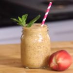 Are you constantly on the go? Then try this fantastic peaches and cream smoothie to take to work so you can still have a delicious and nutritious breakfast!